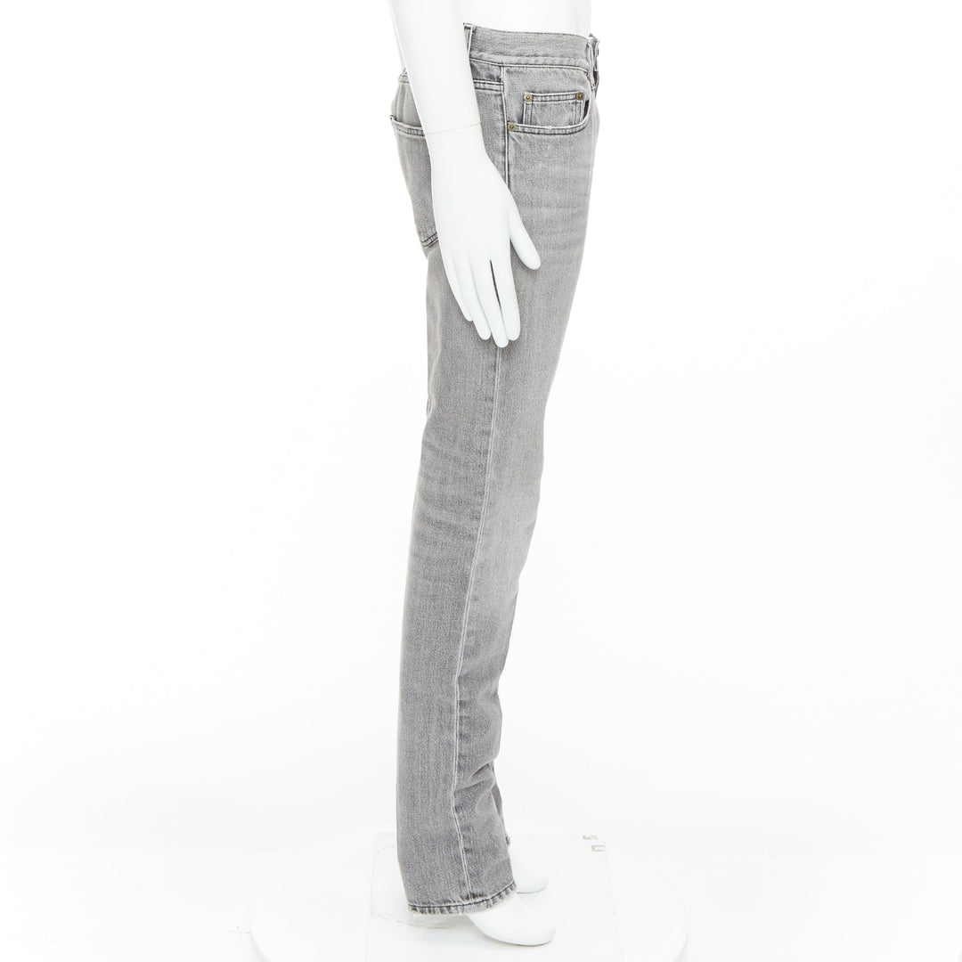 SAINT LAURENT D02 M/SK-LW grey stone washed skinny jeans 30"