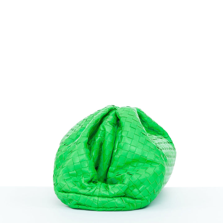BOTTEGA VENETA Parakeet The Pouch green Intrecciato nappa leather clutch bag