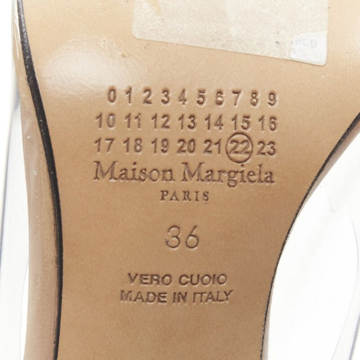 MAISON MARGIELA Tabi PVC transparent clear ankle strap cone heel pump EU36