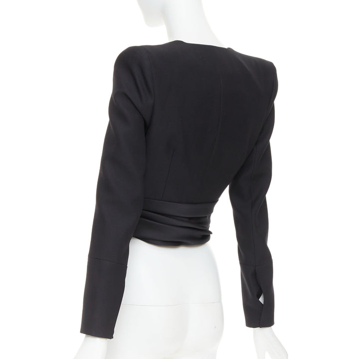 ALEXANDRE VAUTHIER COUTURE AW2020 Runway black open cummerband cropped jacket