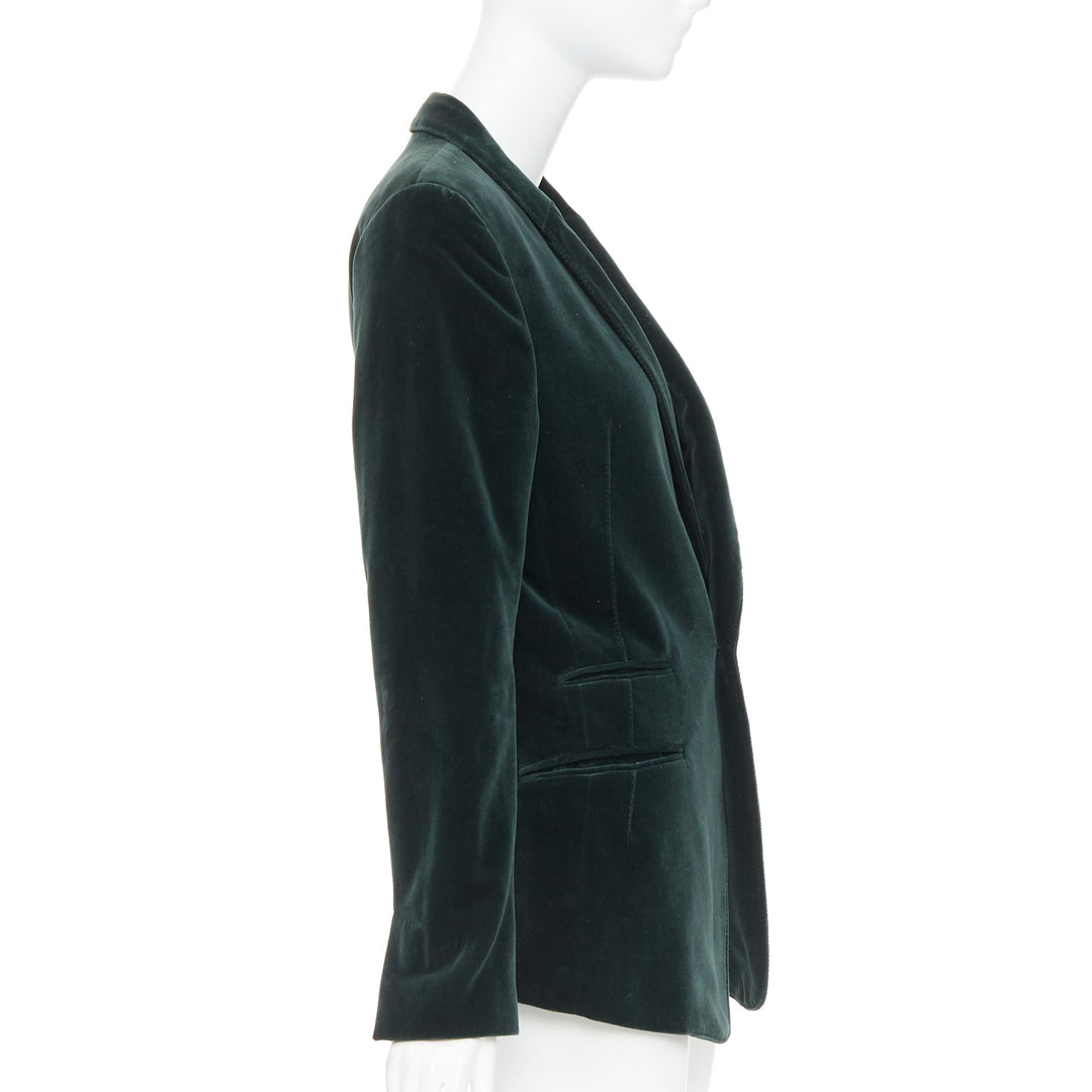 HAIDER ACKERMANN dark green velvet shawl lapel single button blazer FR44 XS