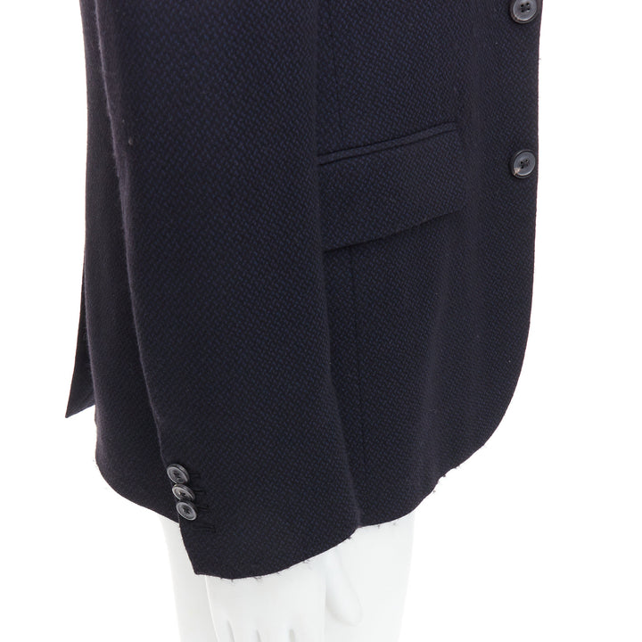 MAISON MARGIELA Line 14 navy wool shoulder padded boxy blazer IT46 S