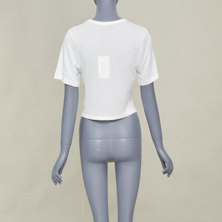 SIMONE ROCHA 2024 Bow Tails Easy ivory fine jersey curved hem bow top shirt S