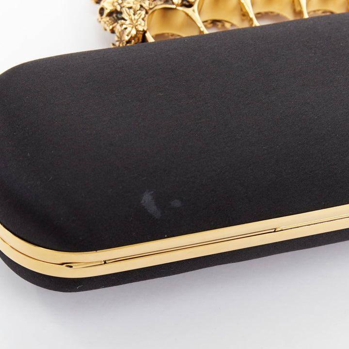 ALEXANDER MCQUEEN 2013 Stained Glass Crystal Crown Knuckle Box satin clutch