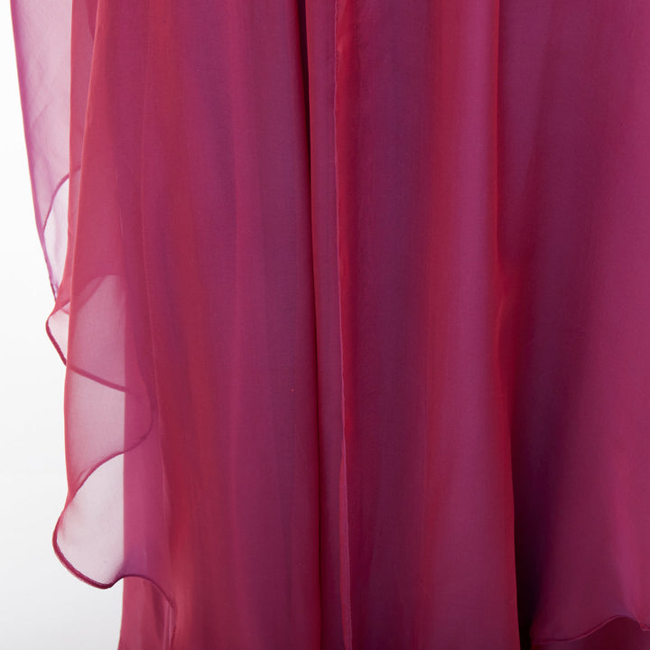 TERI JON Rickie Freeman iridescent purple silk beaded gown with shawl US14 3XL