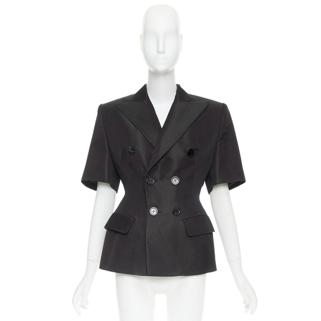 ALEXANDRE VAUTHIER COUTURE AW2022 Runway bordeaux red short sleeve tuxedo jacket