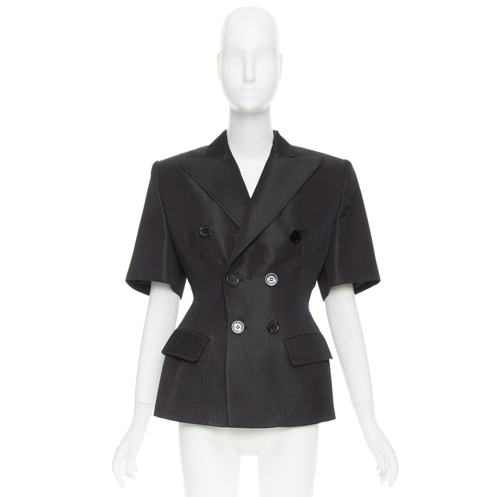 ALEXANDRE VAUTHIER COUTURE AW2022 Runway bordeaux red short sleeve tuxedo jacket