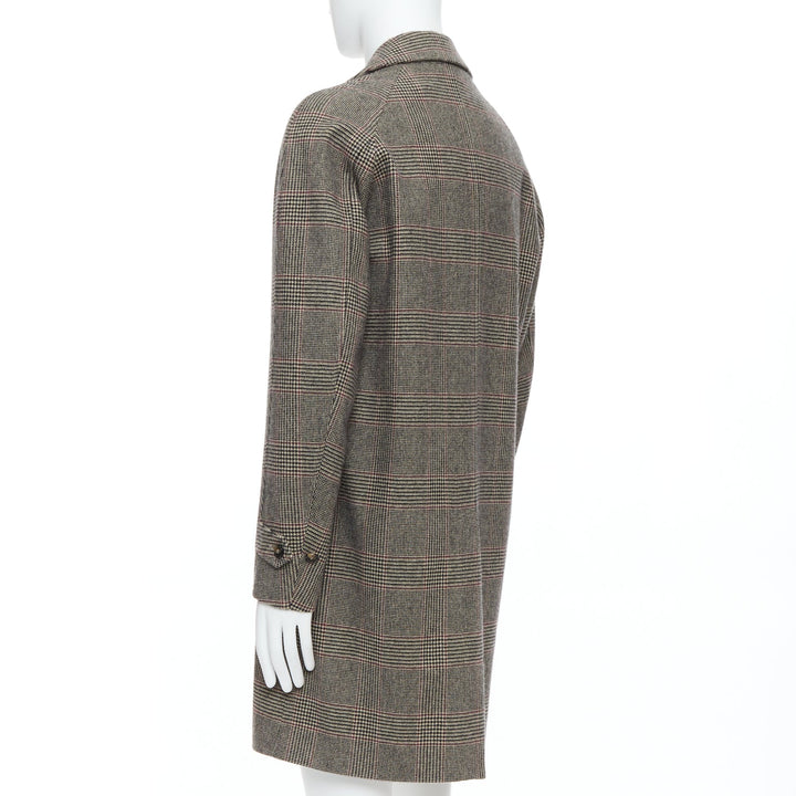 Male mannequin wearing Loro Piana Cashmere Green Storm System Beige Cashmere Men Coat in Size  M | Available at JHROP