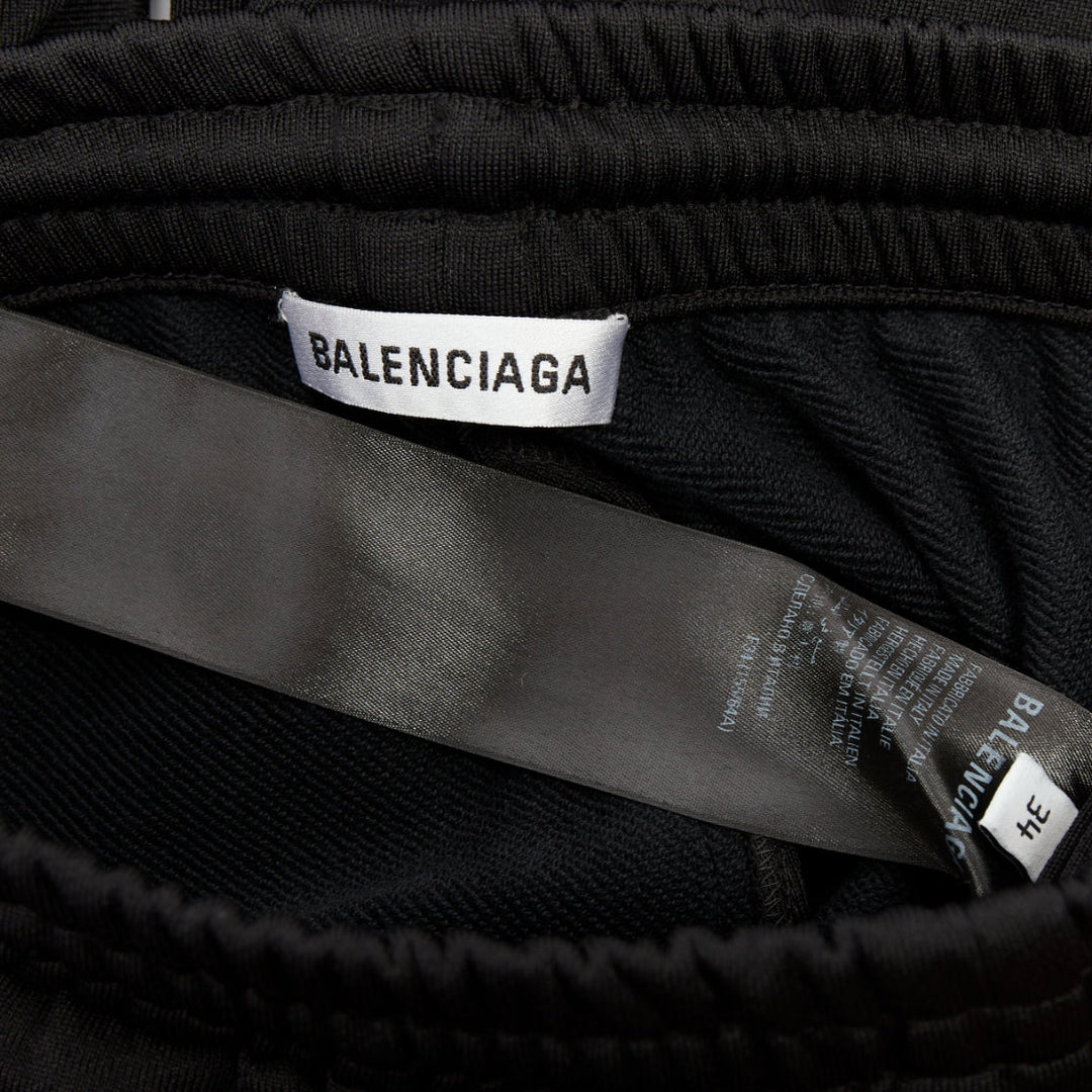 BALENCIAGA 2021 Demna high waist side zip flare knit jogger pants FR34 XS