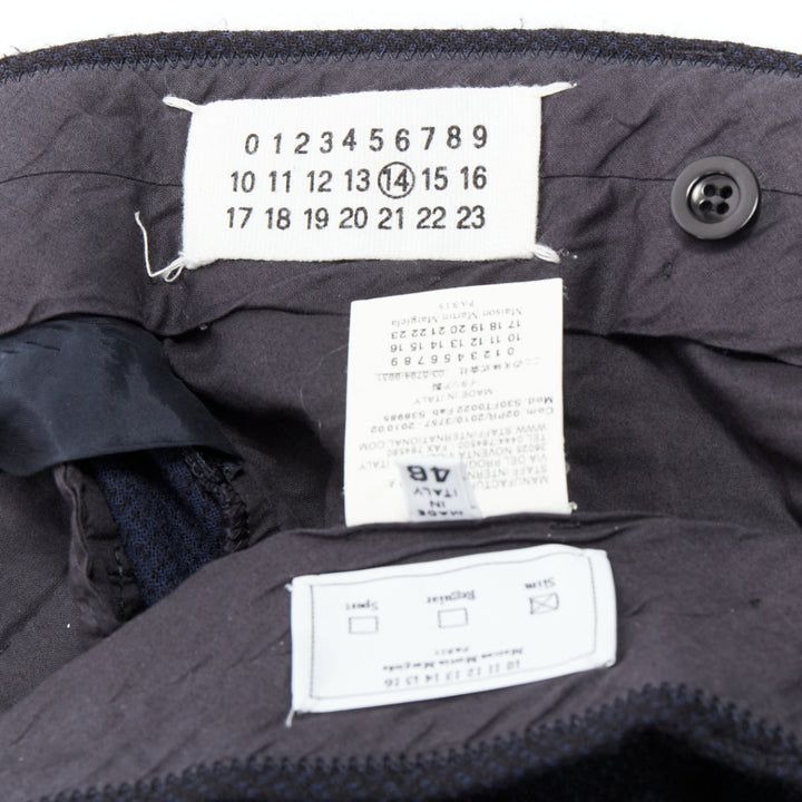 MAISON MARGIELA Line 14 navy wool tapered pants IT48 M