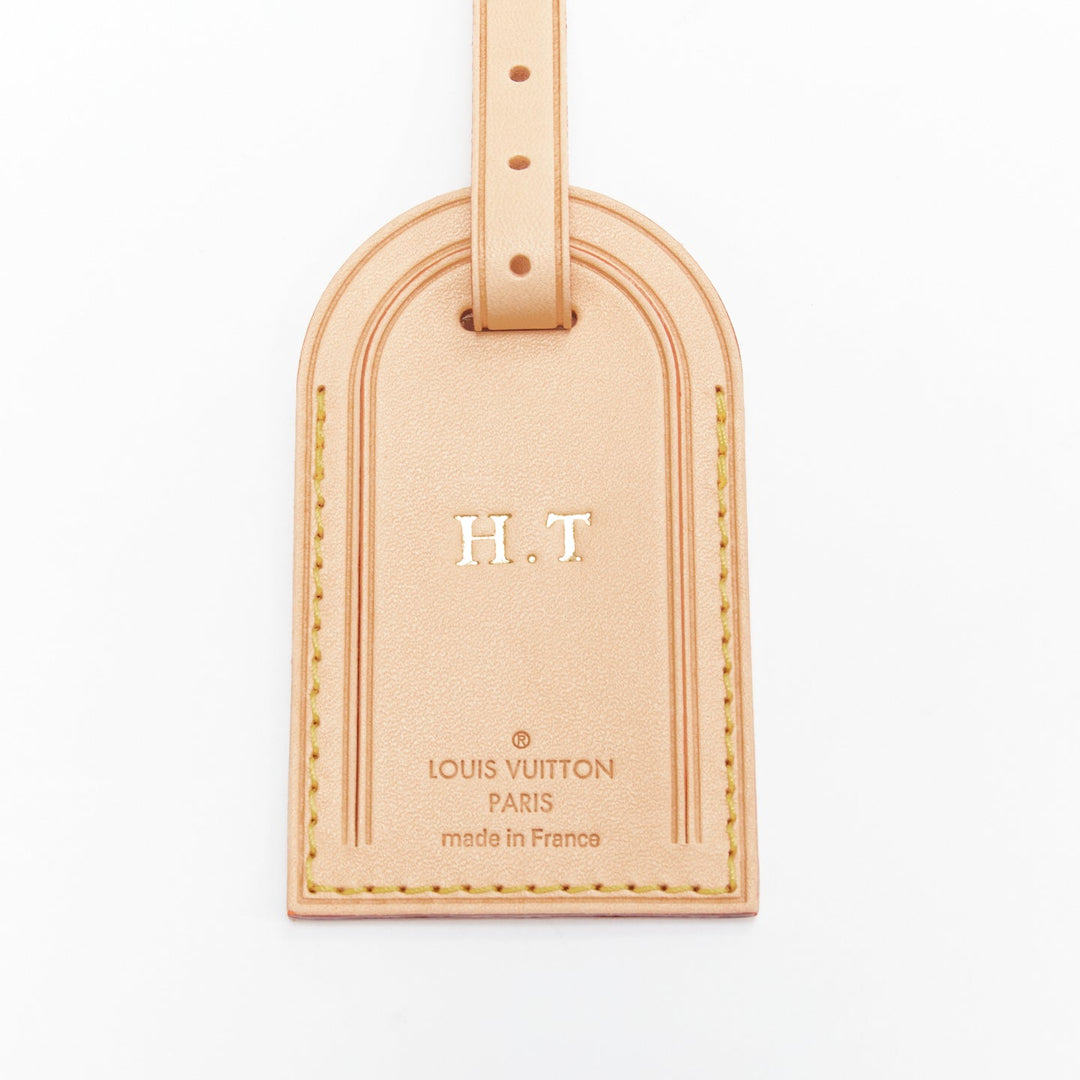 LOUIS VUITTON Vachetta leather gold HT foil stamp luggage tag