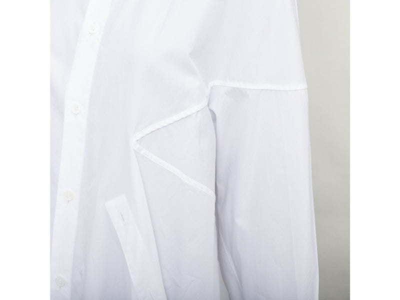 YOHJI YAMAMOTO white cotton oversized asymmetric high low hem shirt JP2 M
