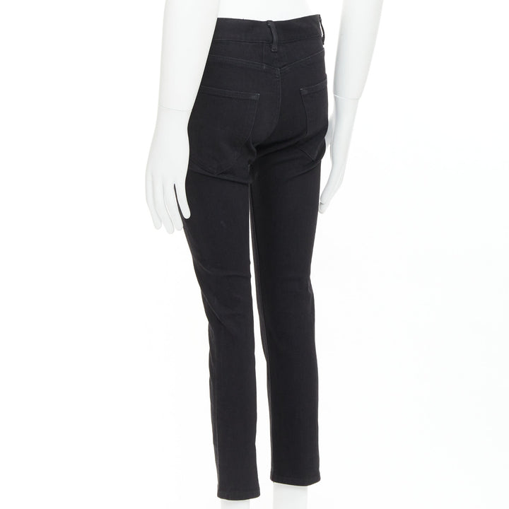 SAINT LAURENT 2013 D02 M/SK-LW black cotton classic cropped jeans 30"