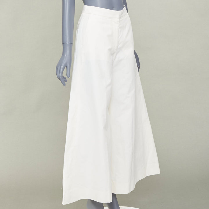 STELLA MCCARTNEY 2018 off white woven pleated wide leg culottes pants IT40 S