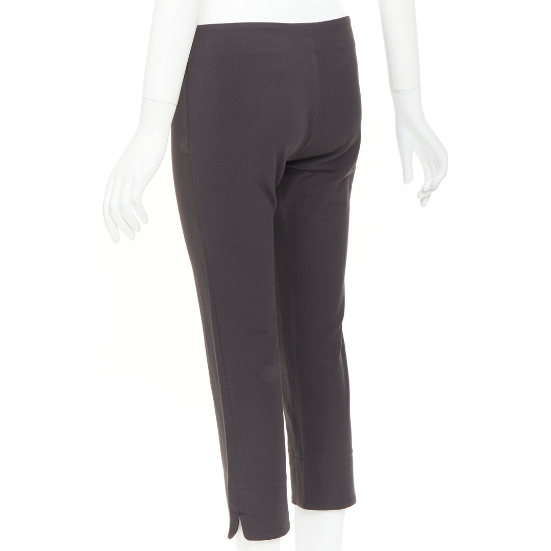 THE ROW charcoal grey cotton blend low waist cropped minimalist legging pantsXS