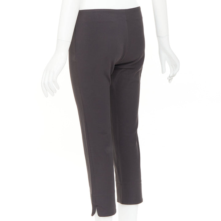 THE ROW charcoal grey cotton blend low waist cropped minimalist legging pantsXS