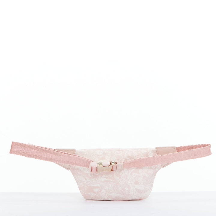 DIOR 2022 pink Toile De Jouy print gold logo canvas belt bag