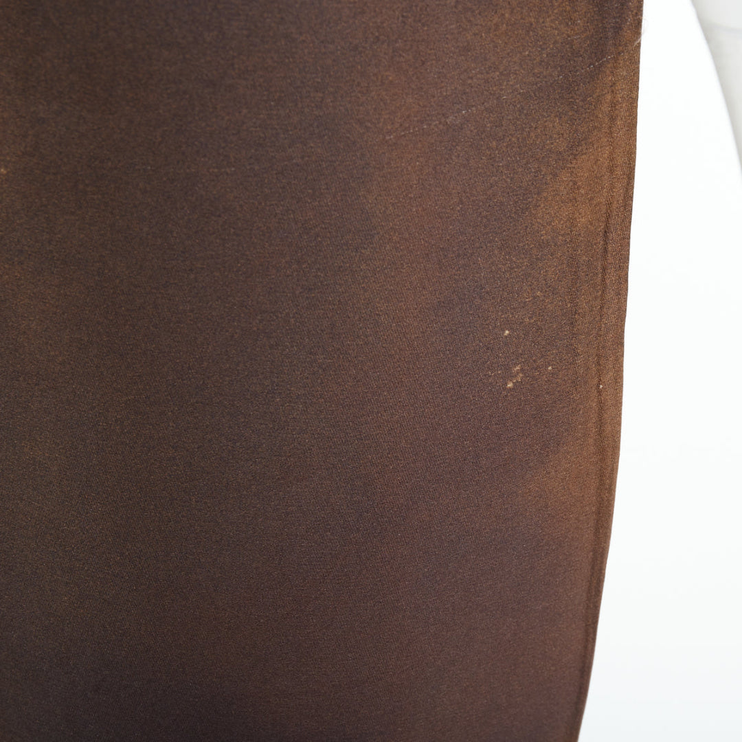 PRADA 2023 Runway brown watercolor print satin creased paper effect dress IT40 S