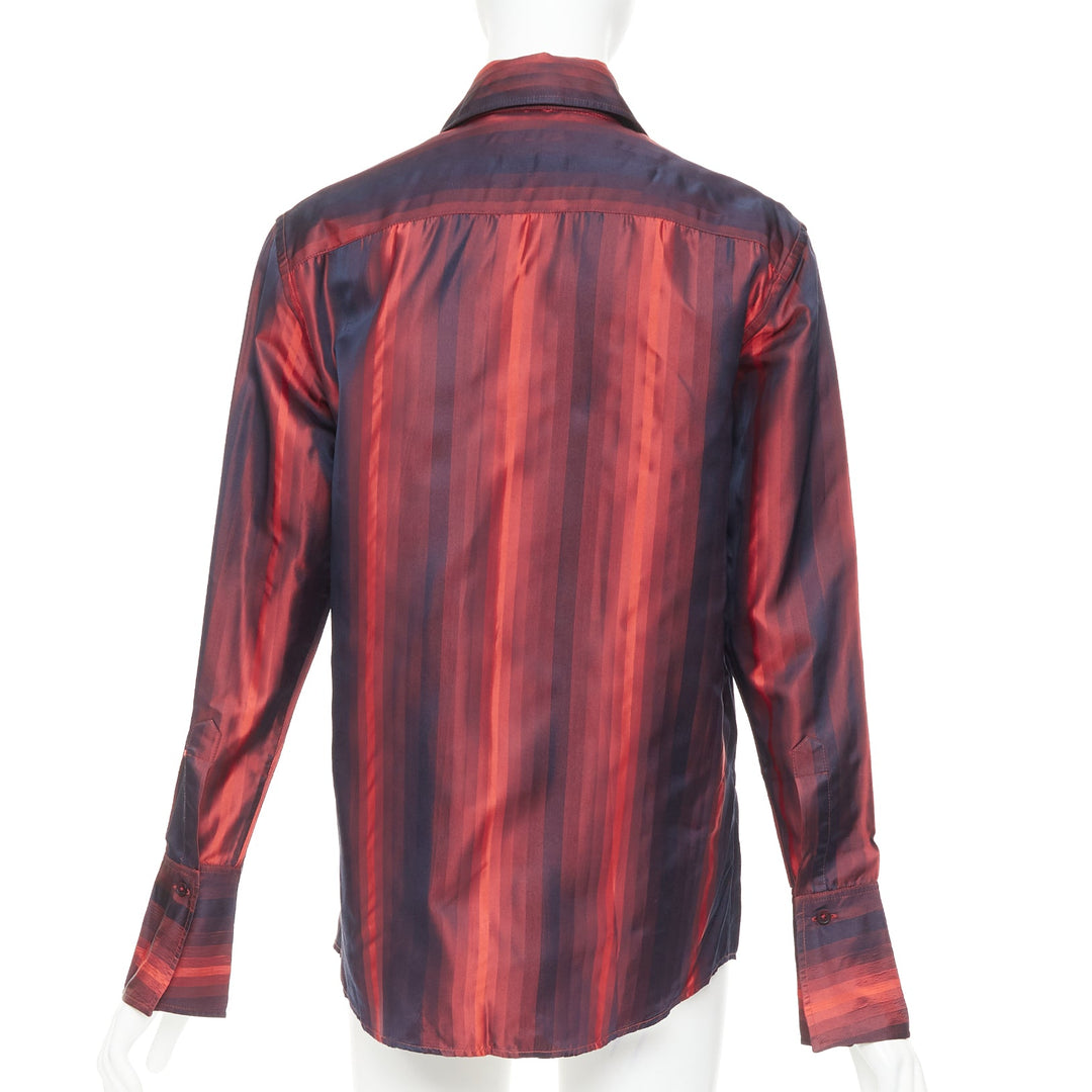 GUCCI 1997 Tom Ford Vintage orange black gradient striped shirt IT40 S