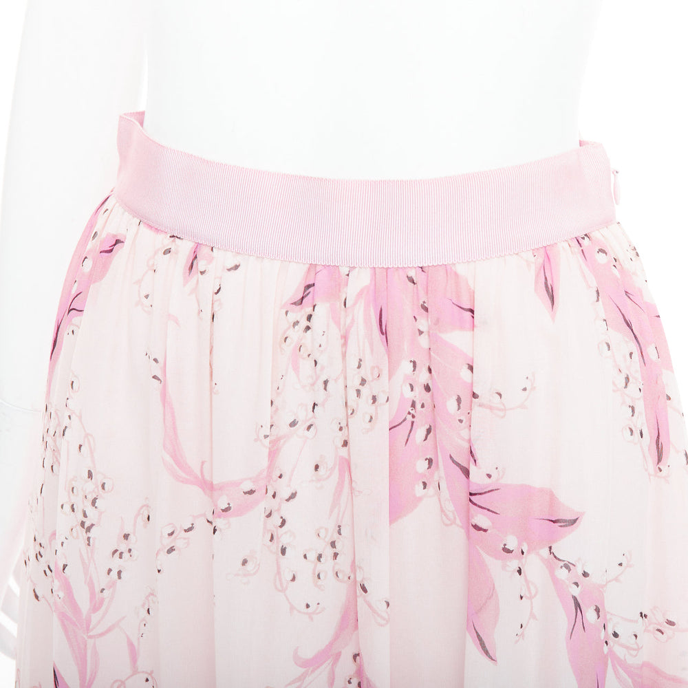 Female mannequin wearing Giambattista Valli Pink Silk Women Skirt in Size IT38 | Available at JHROP