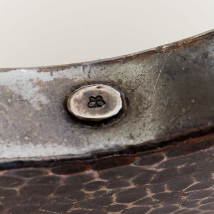 rare BOTTEGA VENETA 2014 oxidized 925 sterling silver hammered disk bangle cuff