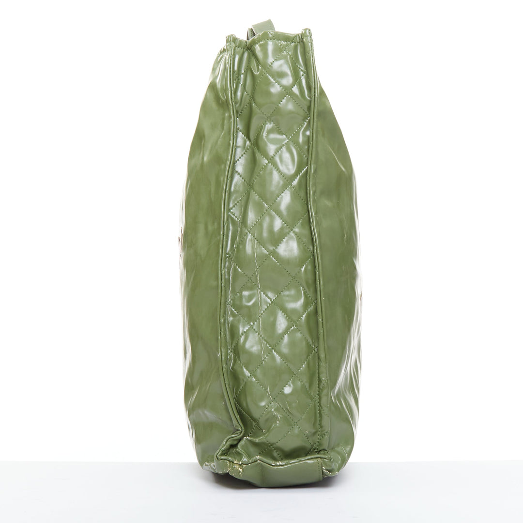 CHANEL 2011 Harrods Limited Edition Cabas green PVC North South Shopper bag