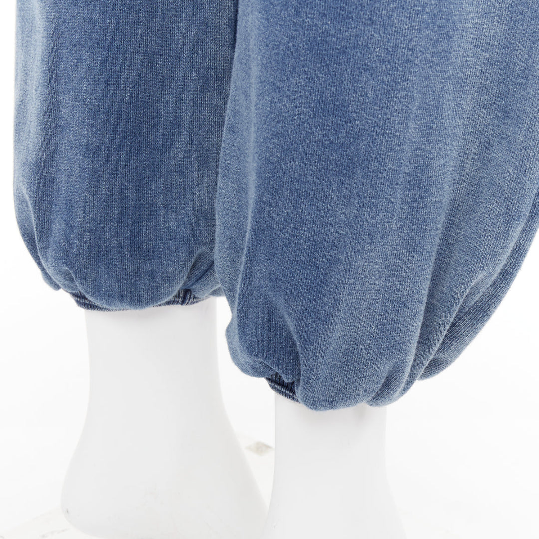 CHLOE blue white faded wash cotton blend relaxed jogger pants M