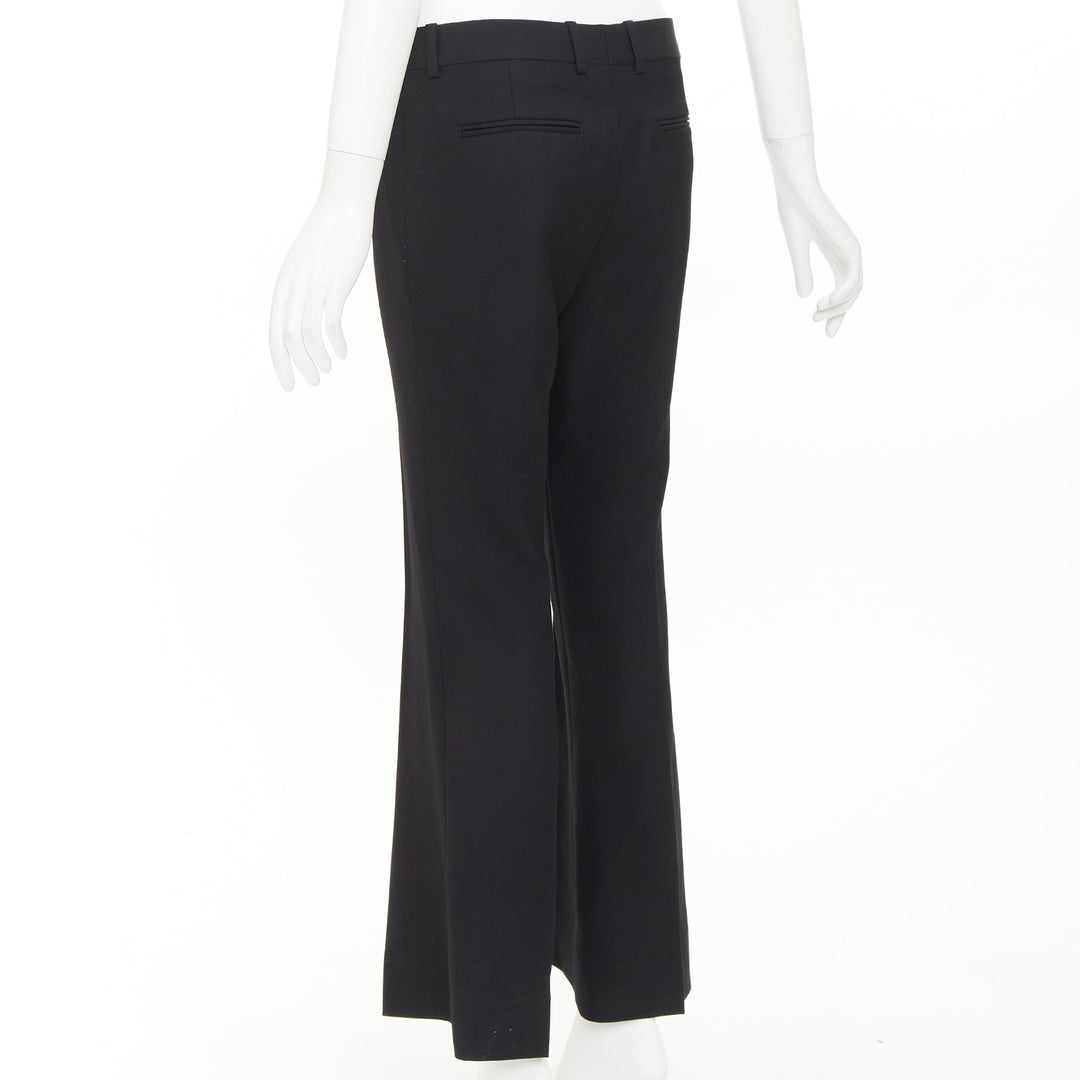 OLD CELINE Phoebe Philo black 100% wool low waist kickflare cropped pants FR36 S