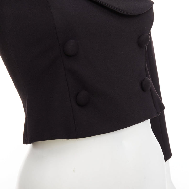 DORATHEE SCHUMACHER Emotional Essense black crop off shoulder cropped top US1 XS