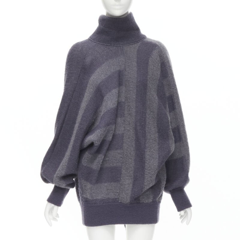 ISSEY MIYAKE 1980's Vintage deconstructed 3 sleeves striped sweater dress M Rare