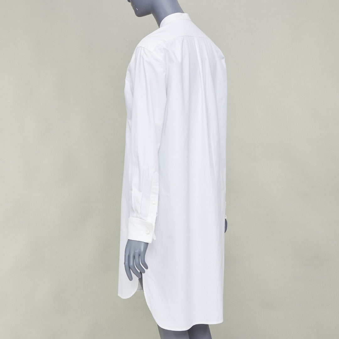 DRIES VAN NOTEN 2016 Runway military badge bib panel cotton shirt dress FR36 S