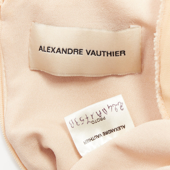 ALEXANDRE VAUTHIER Bridal ivory diamond strass crystal asymmetric draped dress