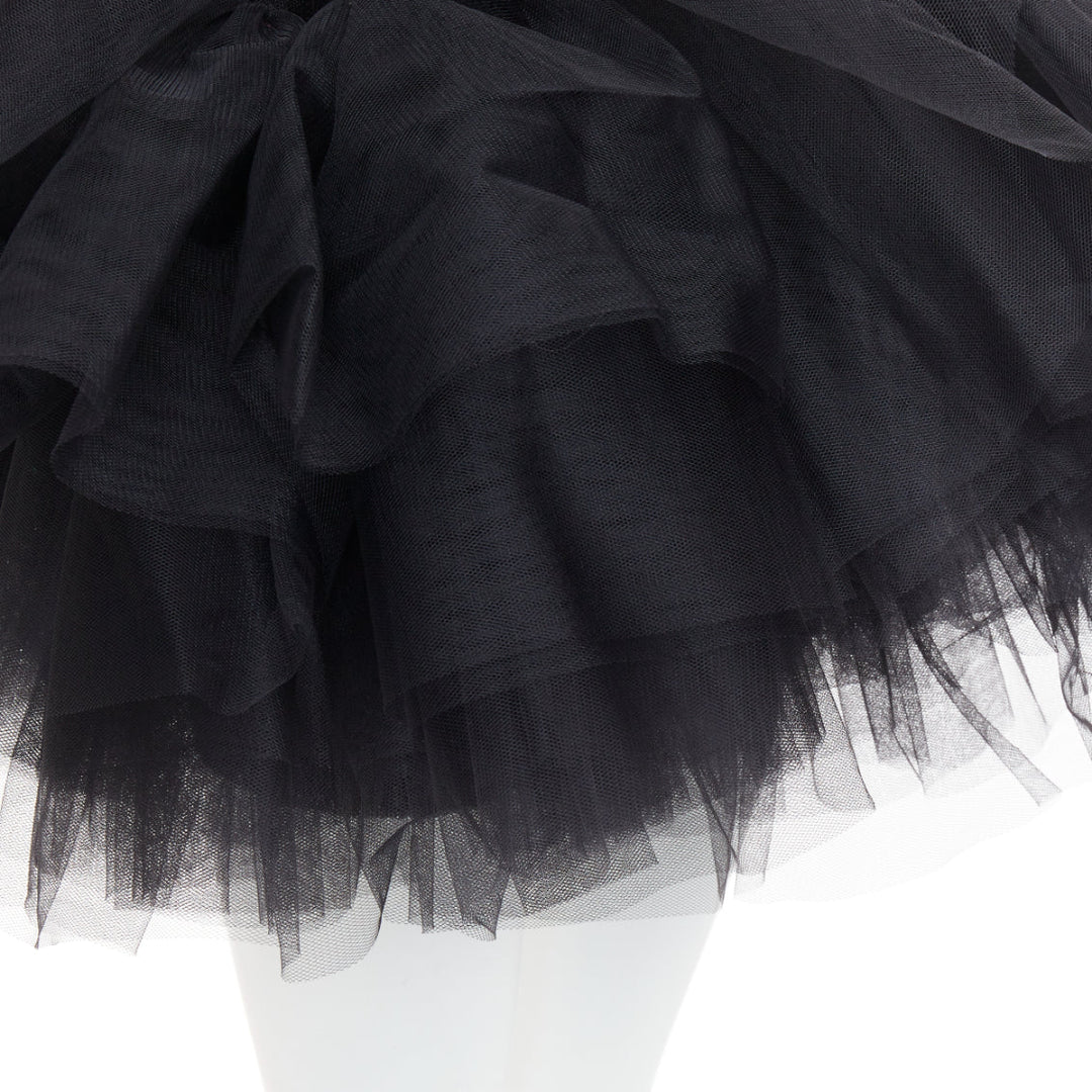 ALEXANDRE VAUTHIER black sequin sweetheart ballerina tulle skirt mini dress