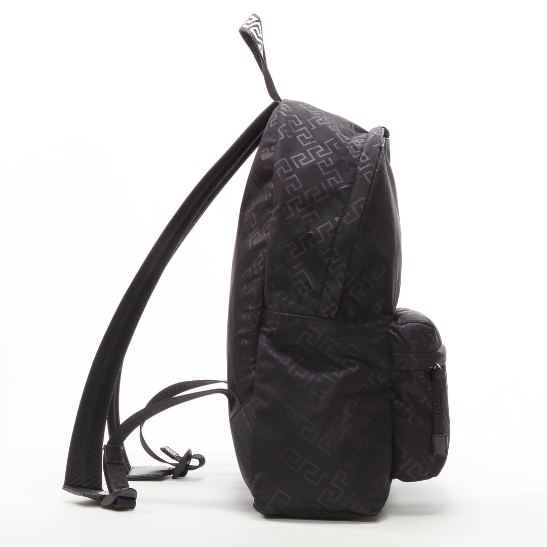 VERSACE La Greca Greek Key black 90's logo backpack bag