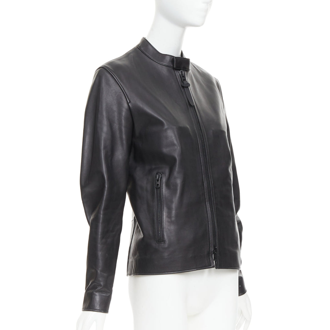 COACH Racer black cow leather zip up racing jacket US0 XS