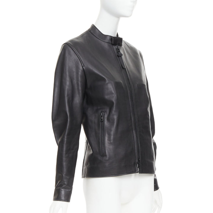 COACH Racer black cow leather zip up racing jacket US0 XS