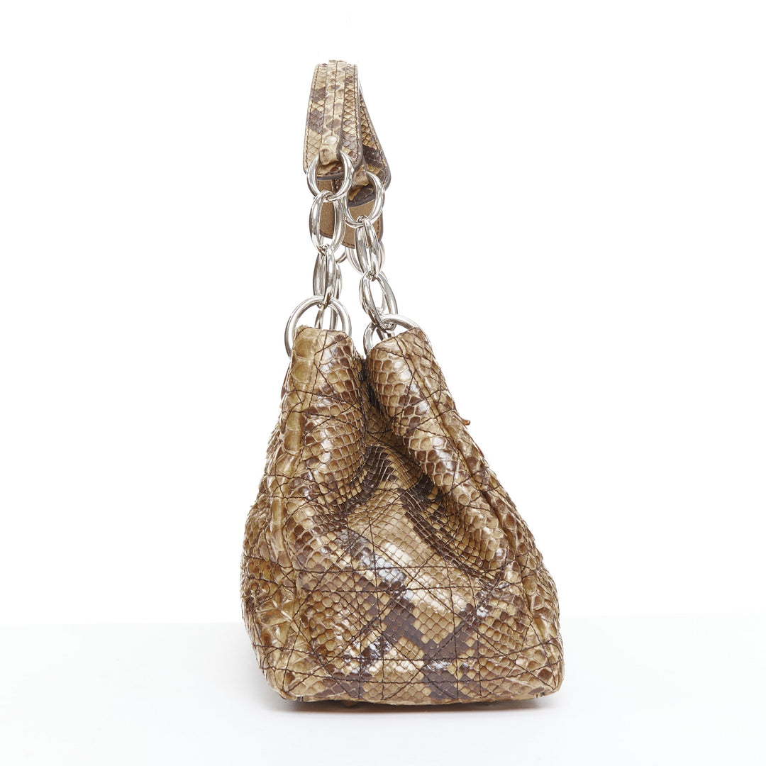 DIOR Lady Dior Soft Limited Edition brown Cannage scaled leather east west bag