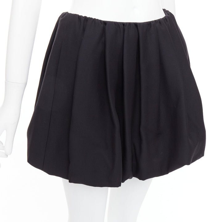 VALENTINO 2023 black crepe couture silk puff ball bubble skirt IT38 XS