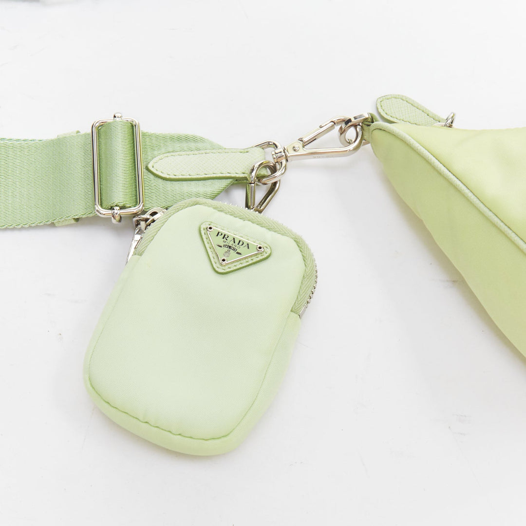 PRADA Re-edition 2005 Re-nylon Trio mint green nylon crossbody bag