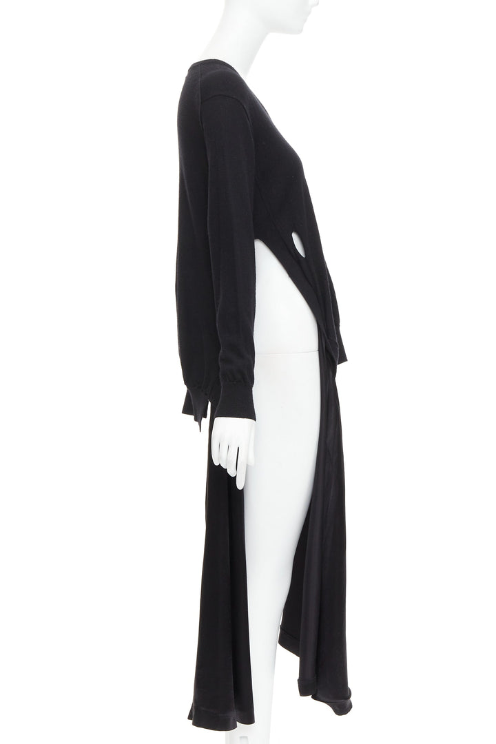 TOGA ARCHIVES Pulla black v neck layered satin slitted long dress