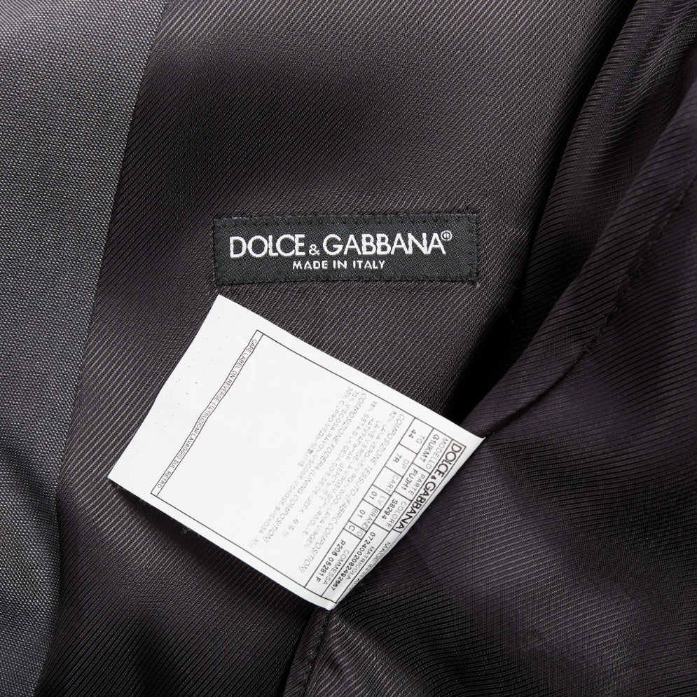 DOLCE GABBANA Martini grey wool silk single breast full canvas 3 pc suit IT44 XS