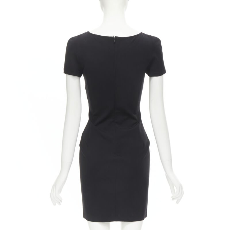 Female mannequin wearing Versus 2012 Black Viscose Women Mini Dress in Size IT38 | Available at JHROP