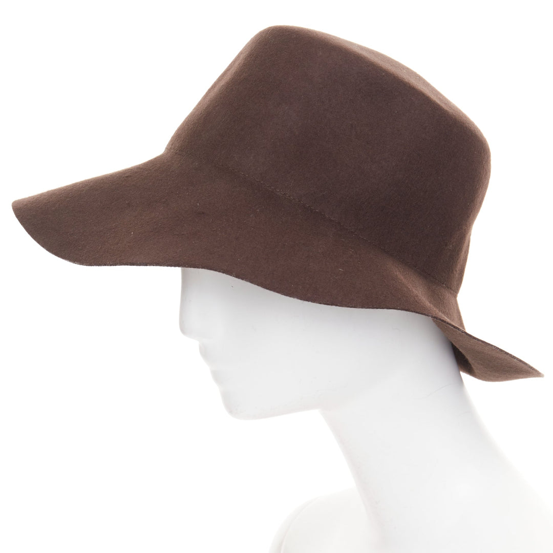 MAISON MARGIELA Line 10 brown wool felt wide brim casual floppy hat L