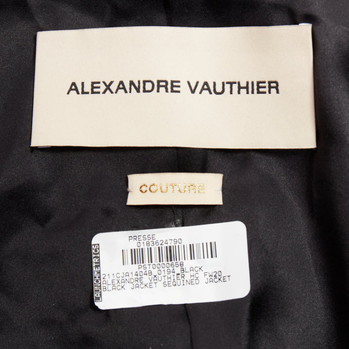 ALEXANDRE VAUTHIER COUTURE SS2025 Runway black sequin silver crystal crop jacket