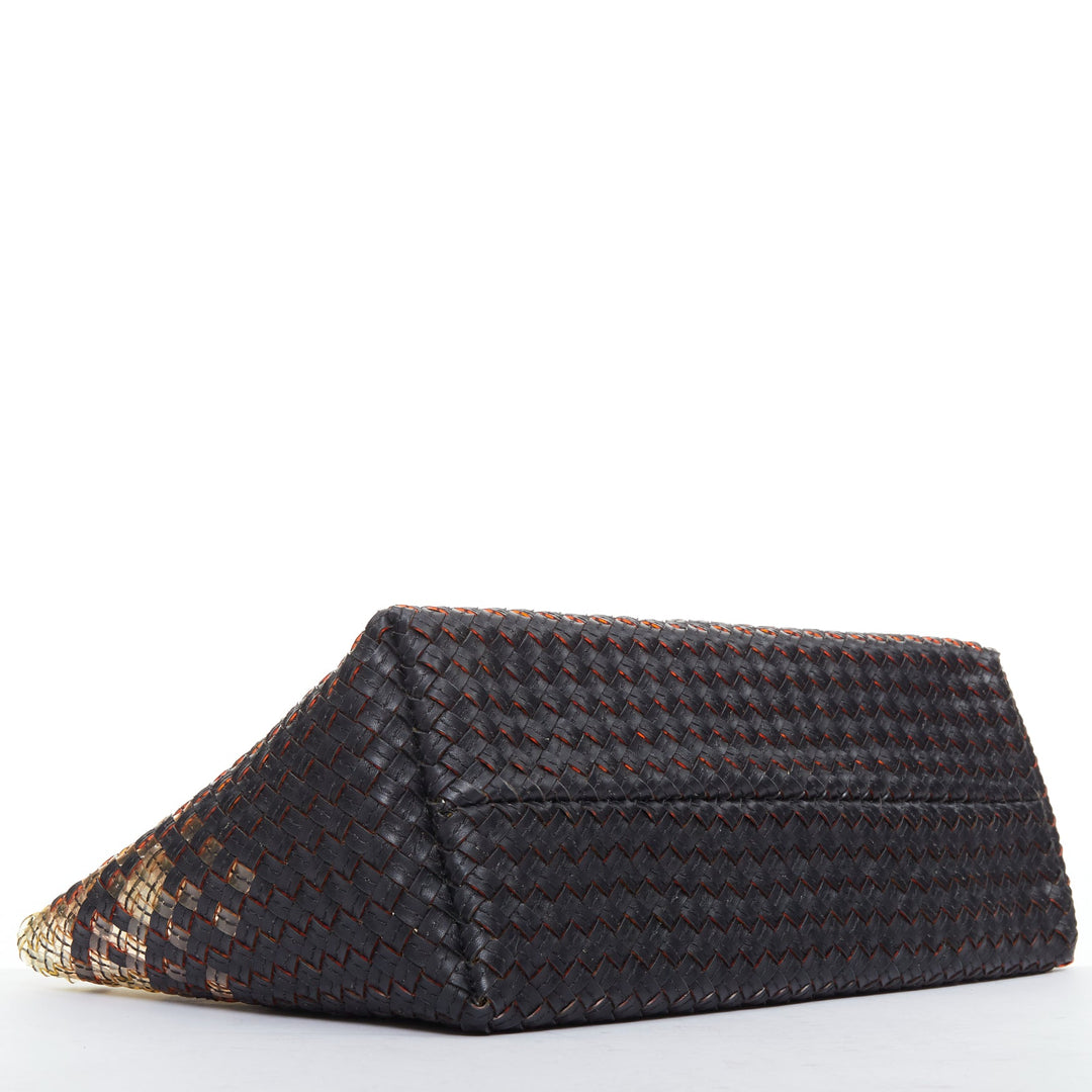 BOTTEGA VENETA Limited Cabat MM clear pvc black leather intrecciato tote bag