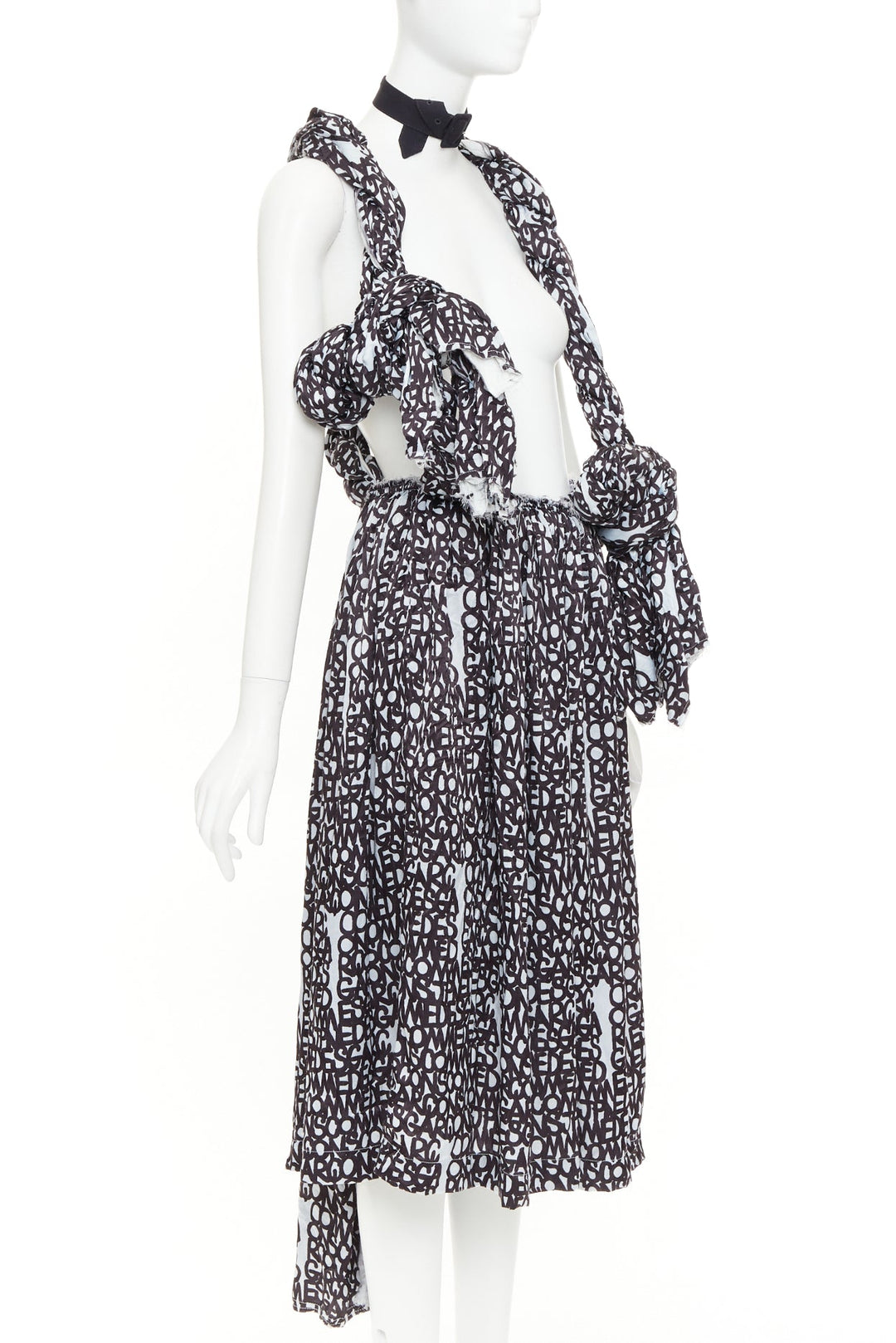 COMME DES GARCONS 2018 multidimensional graffiti knotted rope pinafore skirt S