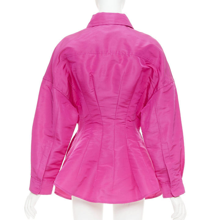VALENTINO Pier Paolo Piccioili 2022 silk moire PP Pink silk shirt dress IT38 XS