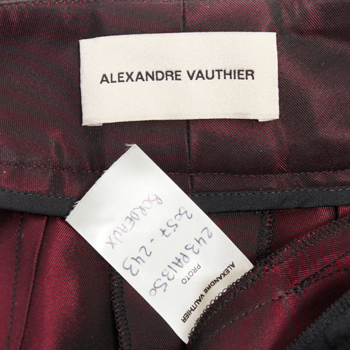 ALEXANDRE VAUTHIER COUTURE Aw2022 Runway bordeaux red high waist wide leg pants