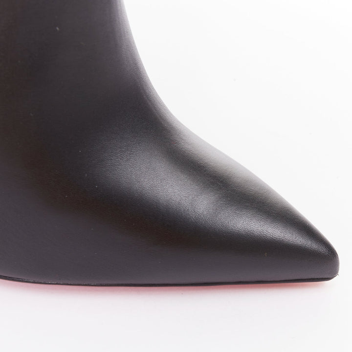 CHRISTIAN LOUBOUTIN Chelsea Chick Booty 100 black gusset ankle boots EU38 US8