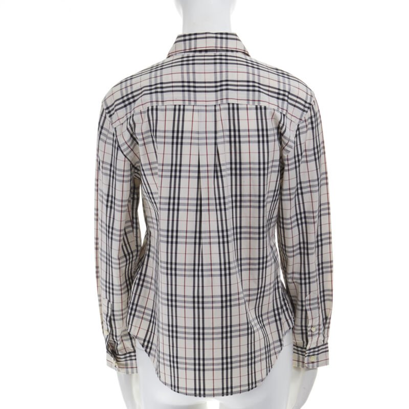 vintage BURBERRY House Check cotton long sleeve slim fit shirt top M